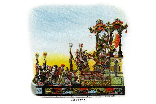 Theatre - Mardi Gras Parade Float Design 28x42 Giclee on Canvas