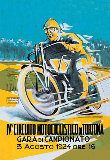 4th Motorcycle Circuit of Tortona 12x18 Giclee on canvas