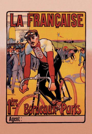 La Francaise: Bordeaux-Paris Bicycle Race 12x18 Giclee on canvas