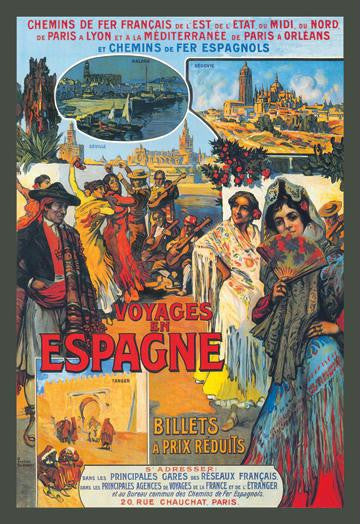 Voyages en Espagne 12x18 Giclee on canvas