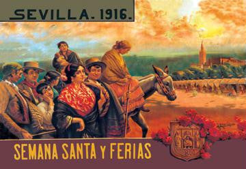 Sevilla Semania Santa y Ferias 12x18 Giclee on canvas