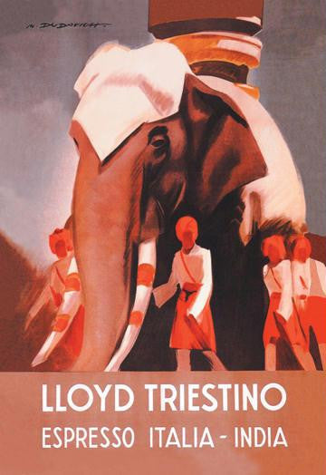 Lloyd Triestino Espresso Itali India 12x18 Giclee on canvas