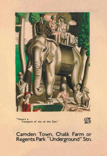 There's a Transport of Joy at the Zoo 12x18 Giclee on canvas