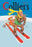 Skiing Monkeys 12x18 Giclee on canvas