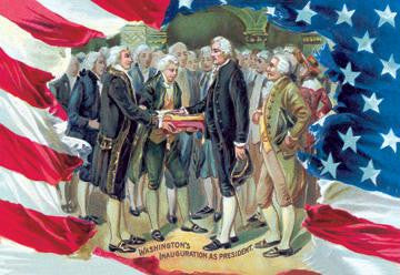 Washington&#39;s Inauguration as President 12x18 Giclee on canvas