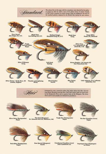 Fly-Fishing Lures: Standard and Hair 12x18 Giclee on canvas