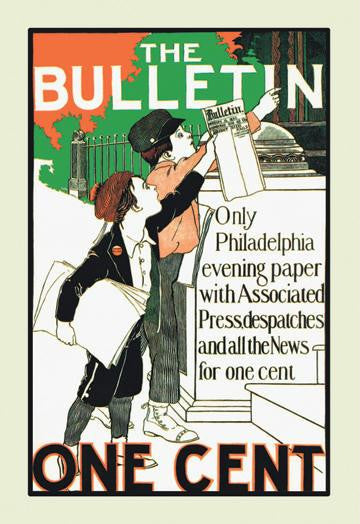 The Bulletin - One Cent 12x18 Giclee on canvas