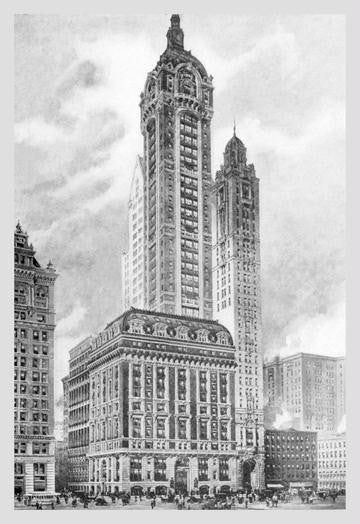 Singer Building  1911 12x18 Giclee on canvas