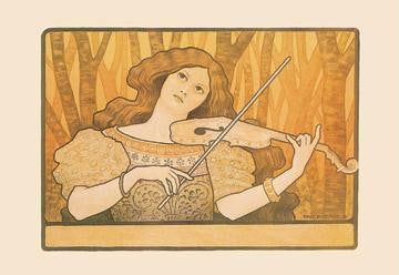 Woman Plays the Violin 12x18 Giclee on canvas