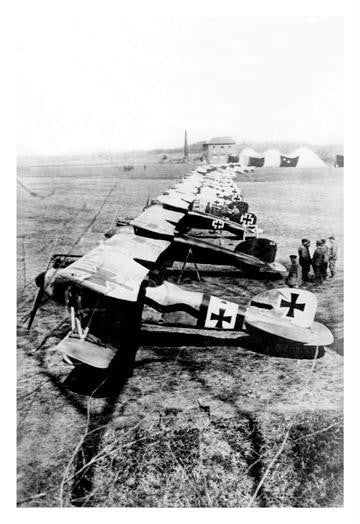 German Aeroplane Squadron 12x18 Giclee on canvas