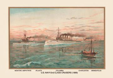 U.S. Navy 2nd Class Cruisers (1899) - Colombia 12x18 Giclee on canvas