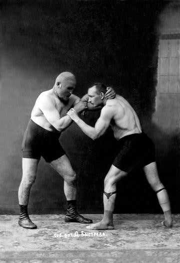 Russian Wrestlers 12x18 Giclee on canvas