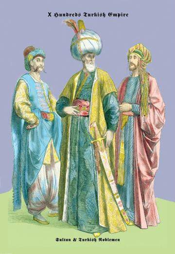 Turkish Noblemen & Sultan  11th Century 12x18 Giclee on canvas