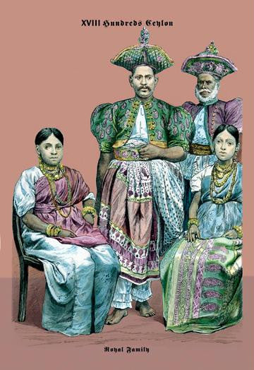 Royal Family of Ceylon  19th Century 12x18 Giclee on canvas