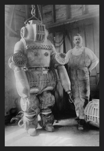 Diver With Diving Suit 12x18 Giclee on canvas