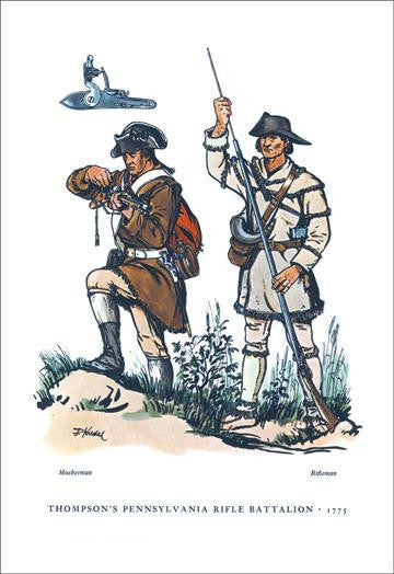 Thompson&#39;s Pennsylvania Rifle Battalion  1775 12x18 Giclee on canvas