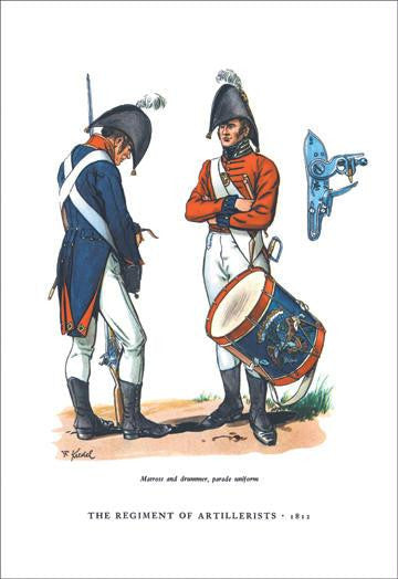 The Regiment of Artillerists  1812 12x18 Giclee on canvas