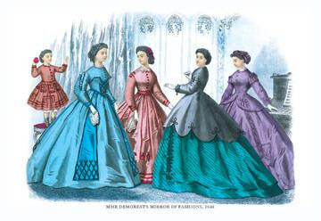 Mme. Demorest's Mirror of Fashions  1840 #5 12x18 Giclee on canvas