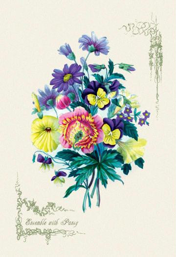 Ensemble with Pansy 12x18 Giclee on canvas