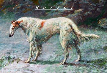 Champion Borzoi 12x18 Giclee on canvas