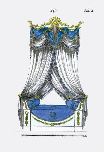 French Empire Bed No. 3 12x18 Giclee on canvas