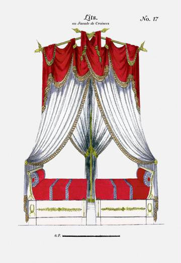 French Empire Bed No. 17 12x18 Giclee on canvas