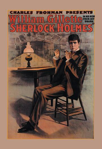 William Gillette as Sherlock Holmes 12x18 Giclee on canvas