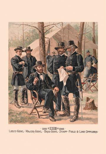 Lieut-Gen&#39;l  Major-Gen&#39;l  Brig-Gen&#39;l  Staff  Field & Line Officers 12x18 Giclee on canvas