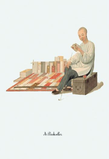 A Book Seller 12x18 Giclee on canvas