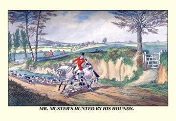 Mr. Muster&#39;s Hunted by his Hounds 12x18 Giclee on canvas