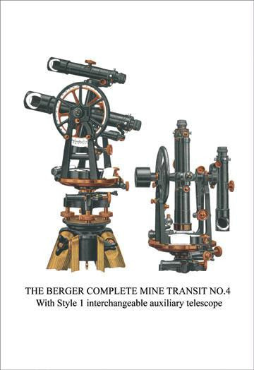 The Berger Complete Mine Transit No. 4 12x18 Giclee on canvas