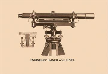 Engineers&#39; 18 Inch Wye Level 12x18 Giclee on canvas