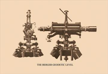 The Berger Geodetic Level 12x18 Giclee on canvas