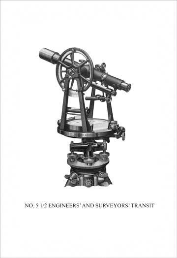 No. 5 1-2 Engineers&#39; and Surveyors&#39; Transit 12x18 Giclee on canvas