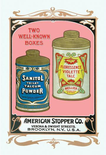 Sanitol Talcum Powder and Floressence Violette Talc 12x18 Giclee on canvas