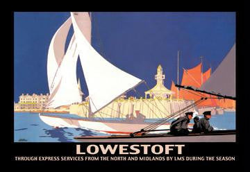 Lowestoft: Through Express Services from the North and Midlands by LMS During the Season 12x18 Giclee on canva