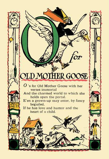 O for Old Mother Goose 12x18 Giclee on canvas