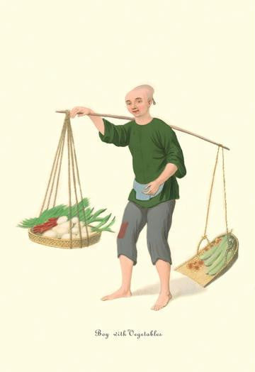 Boy with Vegetables 12x18 Giclee on canvas