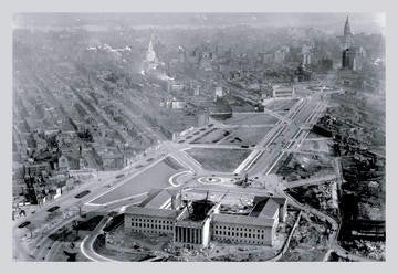 Construction of Philadelphia Museum of Art 12x18 Giclee on canvas