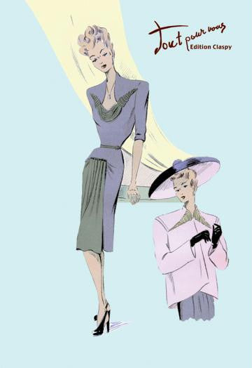 Sophisticated Dress  Hat  and Jacket 12x18 Giclee on canvas