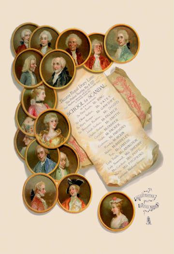 School For Scandal: Playbill 12x18 Giclee on canvas