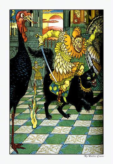 The Yellow Dwarf Rides A Cat 12x18 Giclee on canvas