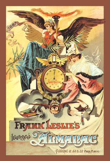 Frank Leslie&#39;s Illustrated Almanac: Happy New Year  1887 12x18 Giclee on canvas