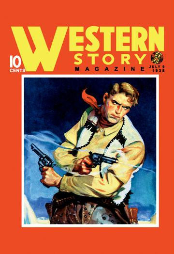 Western Story Magazine: Quick Shot 12x18 Giclee on canvas