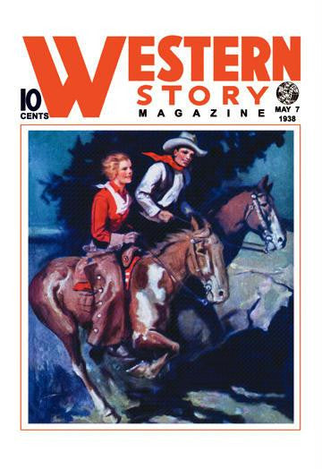 Western Story Magazine: On the Range 12x18 Giclee on canvas