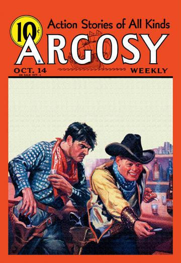 Argosy Weekly: Barroom Antics 12x18 Giclee on canvas