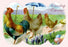 Easter Hens 12x18 Giclee on canvas