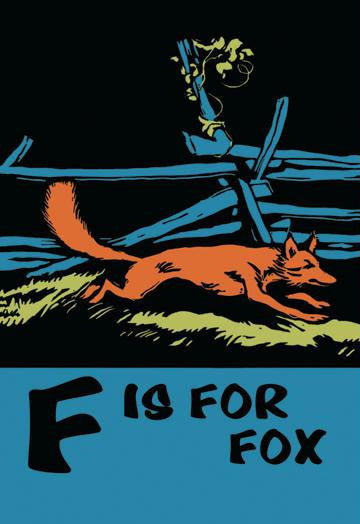 F is for Fox 12x18 Giclee on canvas