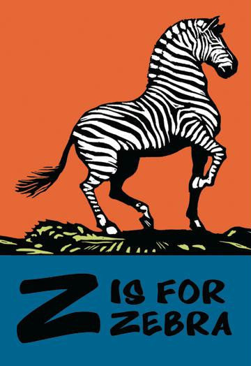 Z is for Zebra 12x18 Giclee on canvas