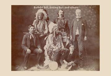 Buffalo Bill  Sitting Bull  and Others 12x18 Giclee on canvas